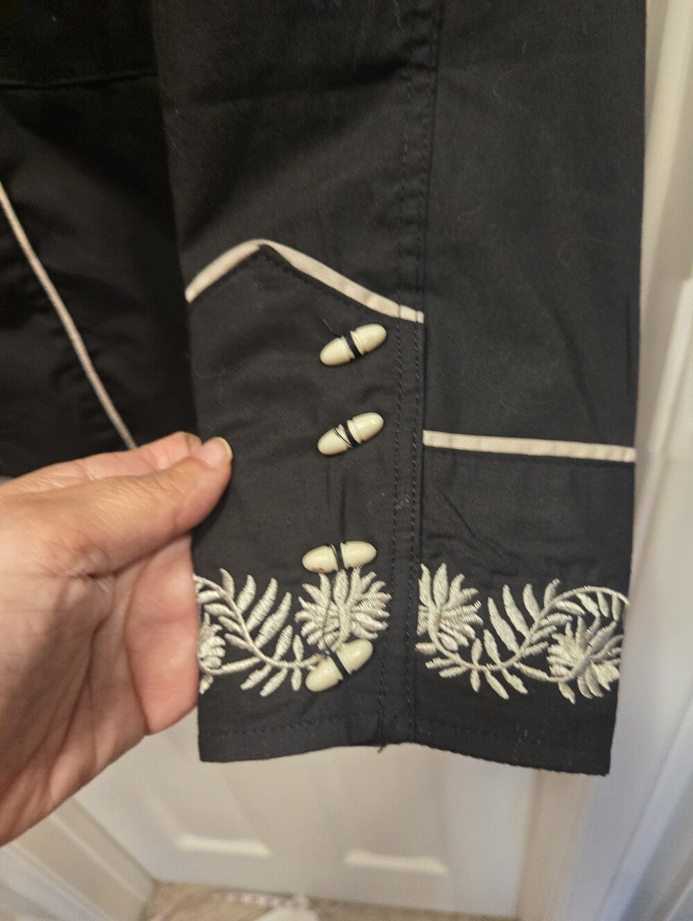 El General 1901 Black Western Embroidered Lightweight Shirt Size S - Picture 2 of 8